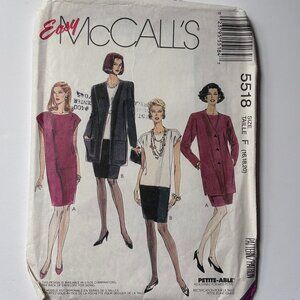McCall's Unlined Jacket & Dress Uncut Pattern 5518